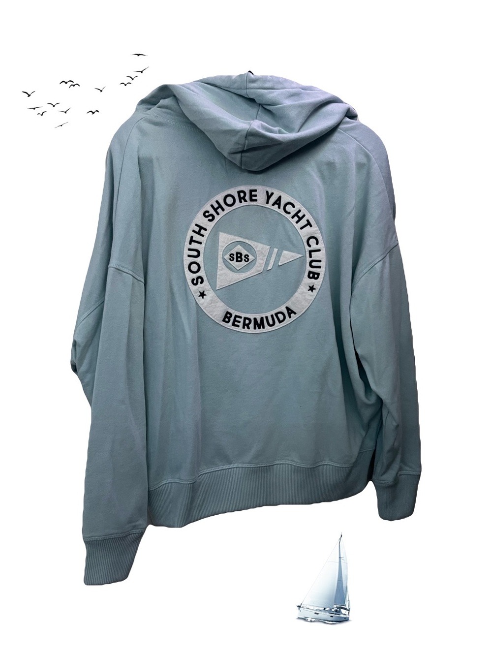 South Shore Yacht Club Bermuda Hoodie - Light Seafoam Green
